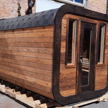 3 Meter Quadro Sauna Elegant mit Holzofen